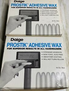 DAIGE PROSTIK ADHESIVE WAX STICKS~2-10 Oz Boxes~For All Handwaxers~NOS