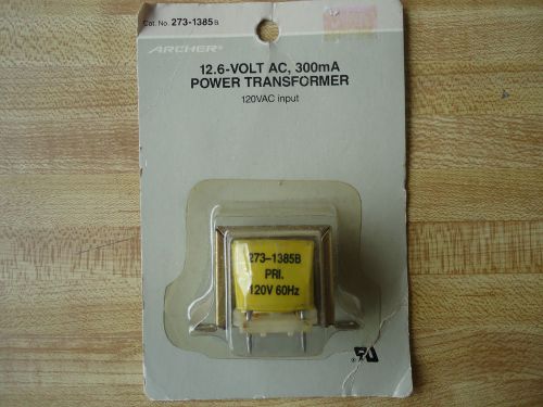 273-1385B ARCHER RadioShack Power Transformer 12.6Volt AC, 300mA