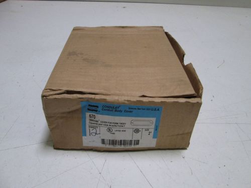 Lot of 12 crouse-hinds conduit body cover  2&#034; 670 *new in box* for sale