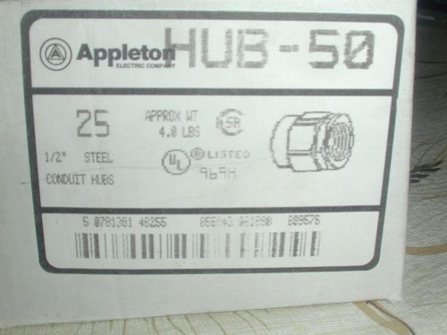 Lot of appleton electric conduit hub-50 total of 50 hubs  1/2 inch new for sale