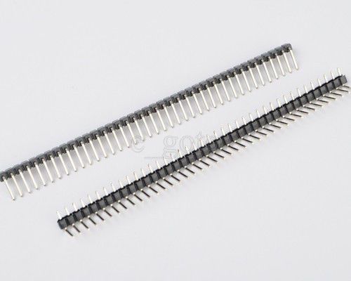 10Pcs 2.54mm 40Pin Single Row Right Angle Pin Header Strip