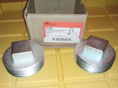 Crouse Hinds PLG85 3&#034; Square Head Threaded Pipe Plugs, Certified Explosionproof