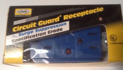 Hubbell Circuit Guard Receptacle with Surge Suppressor,15A,125V,BL