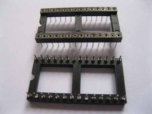 100 pcs ic socket adapter pitch 2.54mm 28 pin round dip high quality x=15.24mm for sale