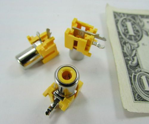 20 kycon yellow rca phono jacks, terminals pcb circuit board mount klp-0848a-2-y for sale