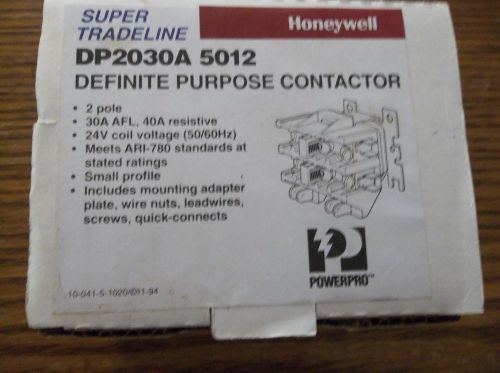 Honeywell dp2030a 5012 definite purpose contactor new free shipping for sale