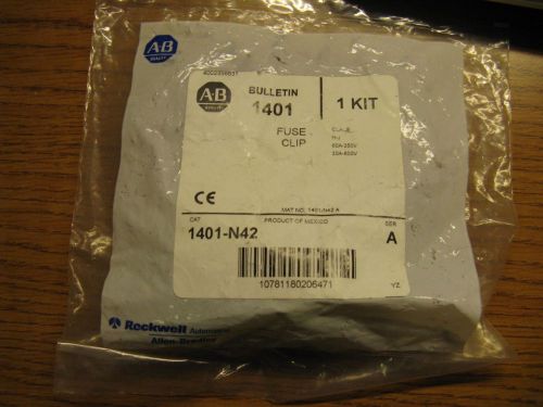 Allen Bradley 1401-N42 FUSE CLIP KIT, H-J CLASS FUSES NEW IN PACKAGE (2 - AVAIL)