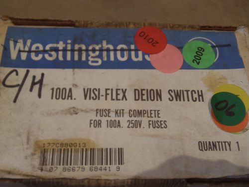Cutler hammer visi-flex deion switch fuse kit complete for 100a 250v fuses for sale