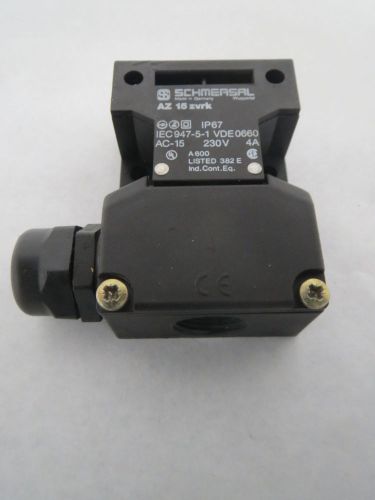 New schmersal az15-zvk safety interlock 1no/1nc 230v-ac 4a amp switch b371327 for sale
