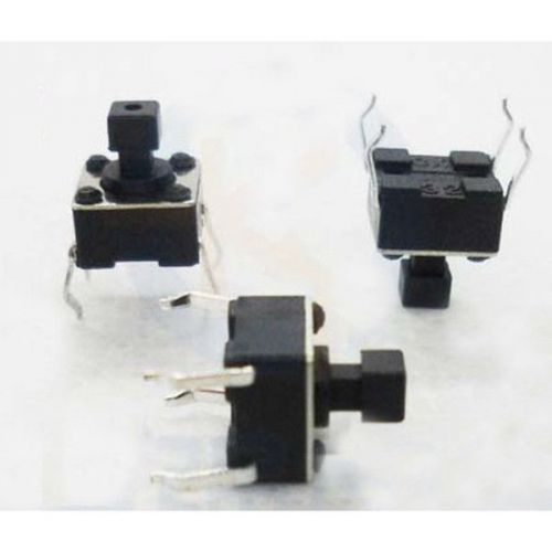 200PCS Microswitch Tactile Push Button Switch Momentary Tact 6X6X7.3MM SMD Black