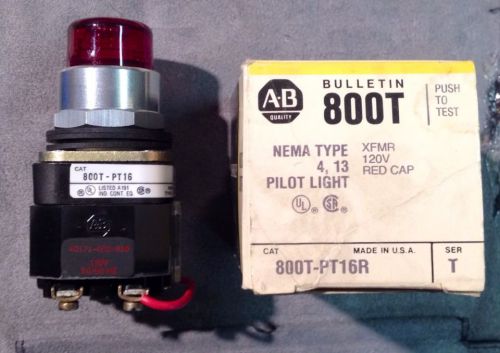 Allen-Bradley Nema Type 4,13 Pilot Light XFMR 120V Amber Cap. 800T-PT16A