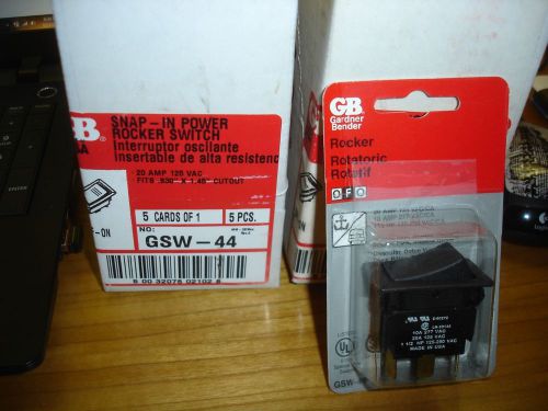 Gsw-44 snap-in power rocker switch 20a 125v (box of 5) - gb electrical inc for sale