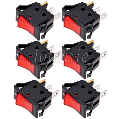6*rocker switch 2 pin spst on-off 250v/15a ac illuminated lamp 13mm for sale