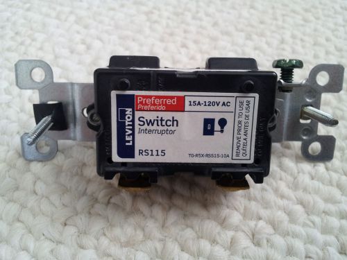 Leviton interruptor 15 amp single pole quiet switch rs115 120v ac electrical for sale