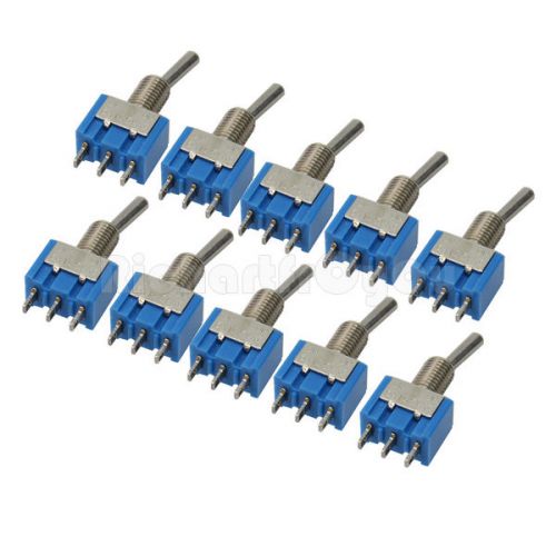 10PCS Blue MTS-102 3-Pin SPDT ON-ON 6A 125VAC Mini 2 Position Toggle Switches
