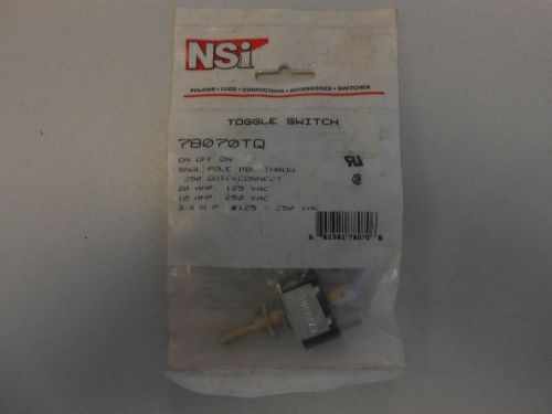 NSI TOGGLE SWITCH78070TQ ON/OFF/ON SPDT 250 DISCONNECT