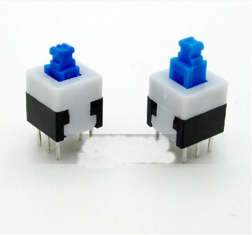 10pcs 8x8mm 6-pin micro latching self-locking vertical push button switch for sale