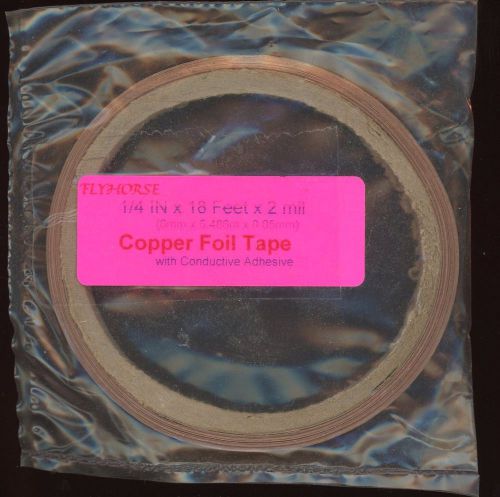 1/4 in x 18 feet x 2mil conductive copper foil tape esd .5 inch x 18&#039; for sale