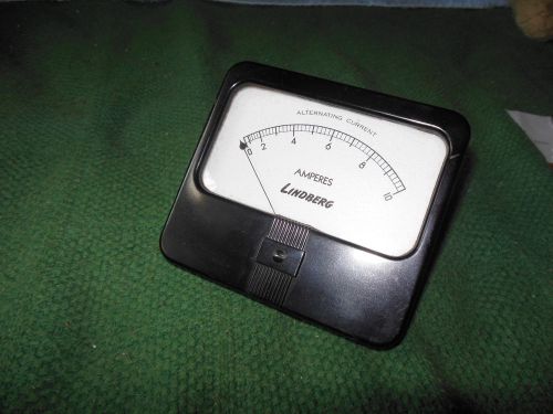 Vintage Lindberg Electric AC Ammeter Amperes Gauge 0-10 Ampt