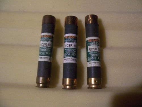 RELIANCE TIME-DELAY FUSE 60A 600VAC 300VDC RK5  ECSR-60  LOT of 3