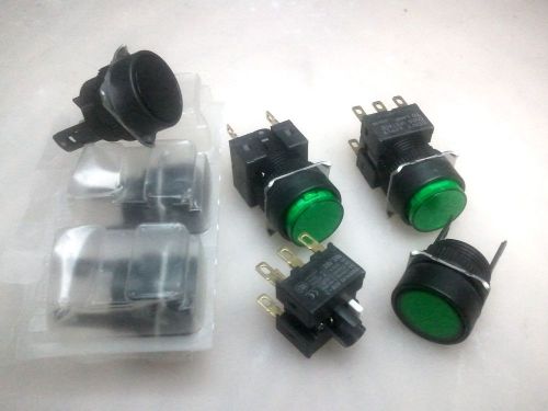 REDUCED! Qty 3 Omron A16-2 w/T Series Green (A16L-TG) &amp; Black (A16L-TB) Switches