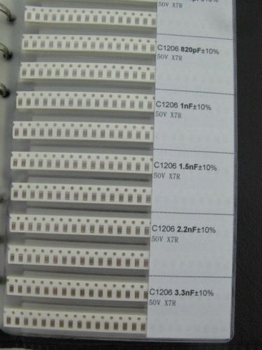 1206 smd smt capacitor assortment book kit 38 value part component sample for sale