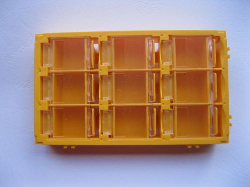 10 pcs smd smt electronic component mini storage box 9 blocks yellow color t-155 for sale