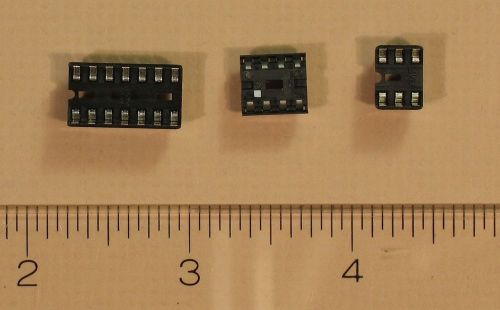 Dip ic sockets, 6, 8 &amp; 14 pin, 18 pieces total for sale