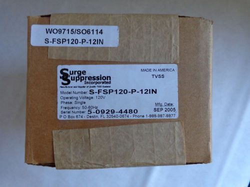 Surge Suppression Inc. S-FSP120-P-12IN Single Phase 120v Suppressor NIB