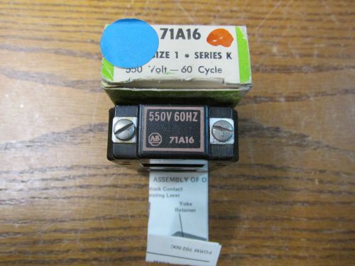 New nos allen bradley 71a16 operating coil 550 volts 60 hertz size 1 for sale