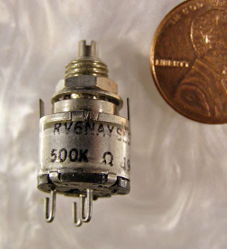 Clarostat RV6 500K ohm Potentiometer Audio Taper NOS USA Mil-Spec 1980