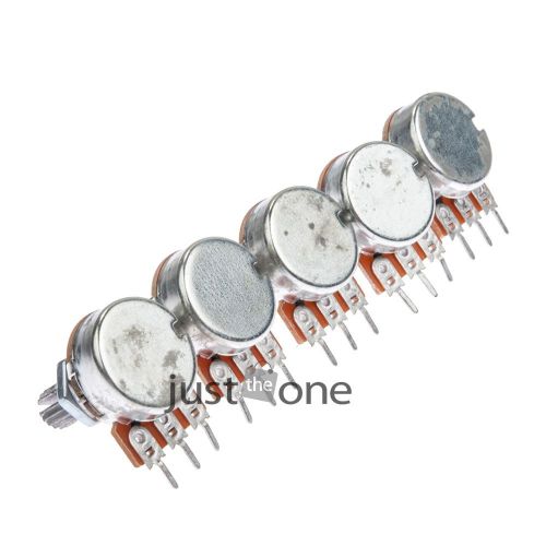 5pcs b50k 50k knurled shaft linear rotary taper potentiometer 3pin handle 15mm for sale