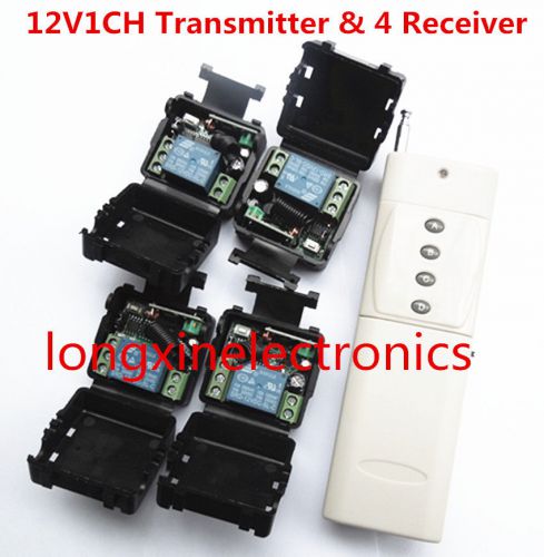 5X 3000M 1 Transmitter&amp;4 Receiver Radio Frequency Wireless Remote Control System