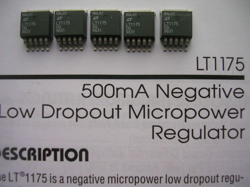 Lot of 5 linear technologiy  lt1175cq adj neg voltage 0,5a ldo regulator new for sale
