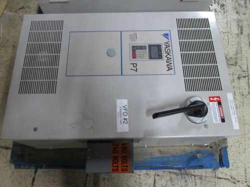 Yaskawa ac drive w/ disconnect cimr-97u4011 21kva in: 480v 33a out: 0-460v 27a for sale