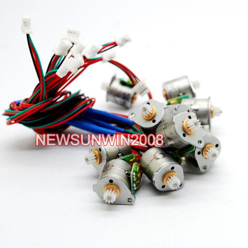 10pcs 3-5v dc 4 wire 2 phase micro stepper motor mini motor dia 10mm with gear for sale