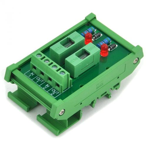 2 channel fuse interface module, for dc 5~48v, din rail mount, w/ fail indicator for sale