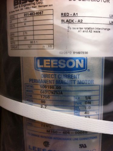 Bison dc gearmotor model 011-483-4087 new in box leeson for sale