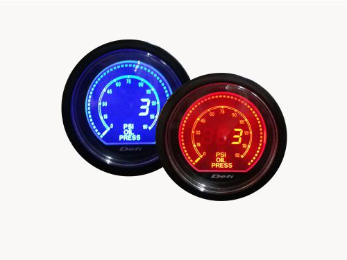 Universal Oil Pressure Gauge inc. Pressure Sensors ( Blue &amp; Amber Color, 2.5&#034;)