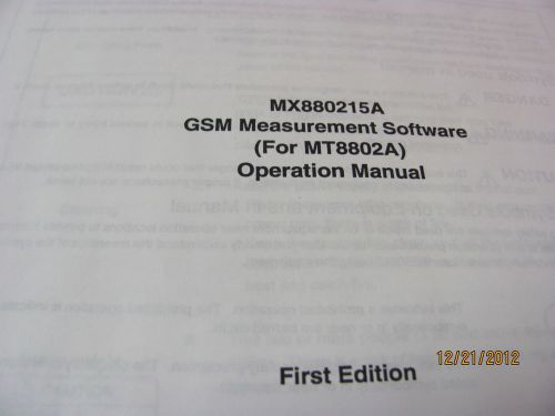 ANRITSU MT8802A GSM Measurement Software Operation Manual