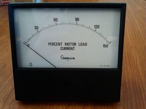 SIMPSON 2144A PERCENT MOTOR LOAD CURRENT METER CENTURY 0-10 ACV-RE4.5 CENT NEW
