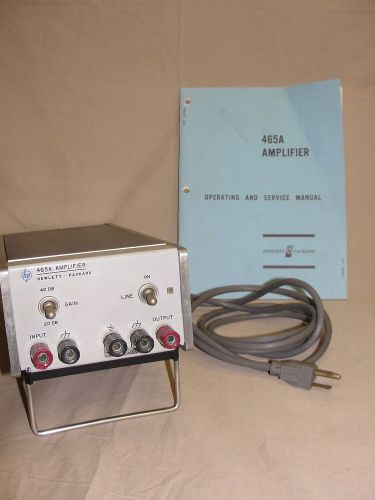 Hewlett Packard HP Model. 465A Amplifier &amp; Impedance Converter w/Manual