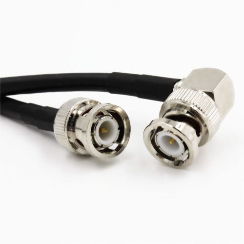 1 pcs BNC male to BNC male right angle crimp RG58 pigtail RF cable 1m
