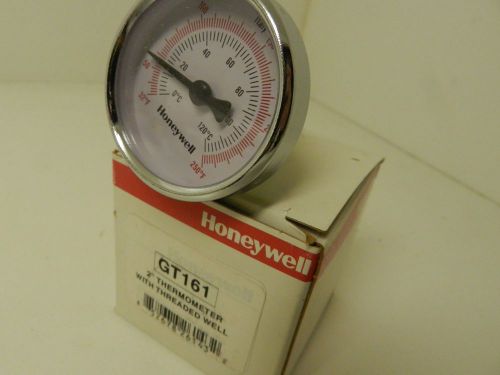 Honeywell 2&#034; thermometer with threaded well gt161 0-250f 0-120c nos brand new for sale
