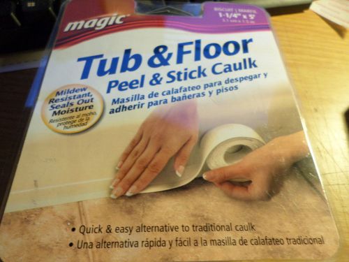 Tub &amp; Floor - Peel &amp; Stick Caulk - MAGIC -Biscuit/Marfil - 1-1/4&#034;X5&#039; EASY TO USE