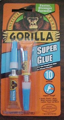 Original incredibly 10x strong gorilla glue 2 x tubes 6g non clogging reusable for sale