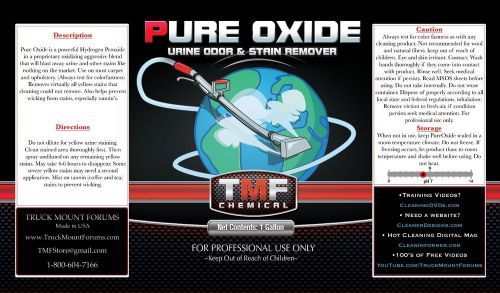 Pure oxide-booster-urine stain &amp; odor remover-spotter for sale