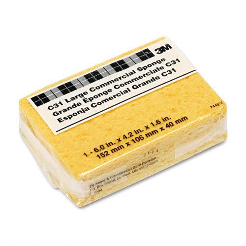 3M Commercial Cellulose Sponge, Yellow, 4-1/4 x 6