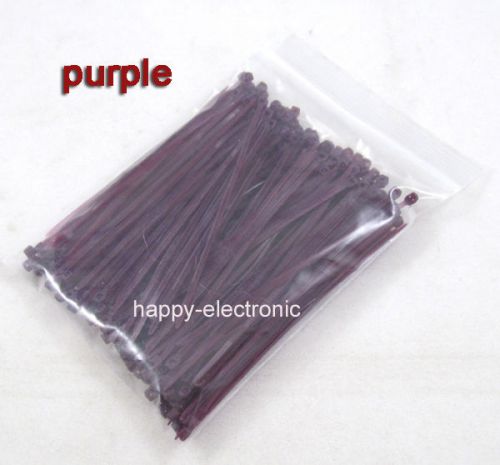 200 PCS 3.8&#034; inch 96mm*2mm Purple Zip Ties Self Locking Nylon Cable Tie