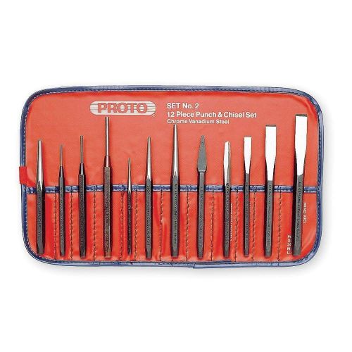 Proto j2 punch and chisel 12 piece set industrial tools 662679010010 for sale